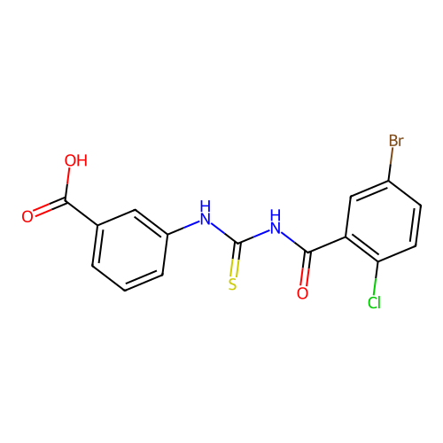 3-[(5-Bromo-2-chlorobenzoyl)carbamothioylamino]benzoic acid structure