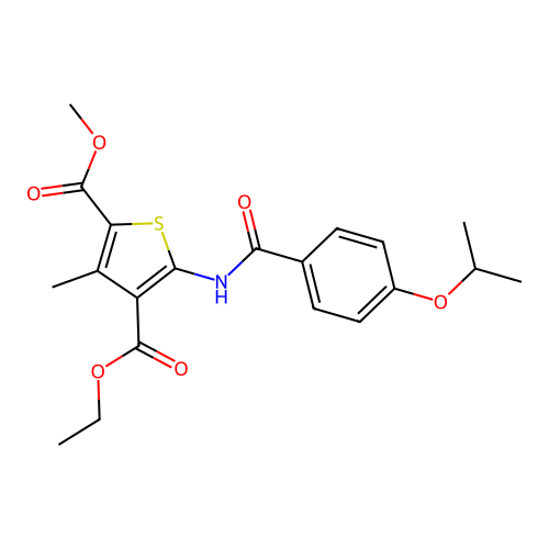 4-ETHYL 2-METHYL 5-(4-ISOPROPOXYBENZAMIDO)-3-METHYLTHIOPHENE-2,4-DICARBOXYLATE structure