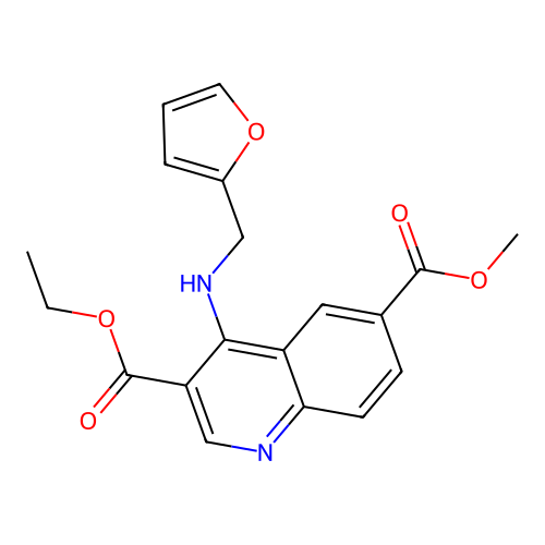 3-Ethyl 6-methyl 4-[(2-furylmethyl)amino]-3,6-quinolinedicarboxylate structure