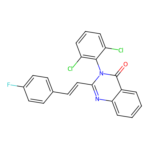 3-(2,6-dichlorophenyl)-2-[(E)-2-(4-fluorophenyl)ethenyl]quinazolin-4-one structure