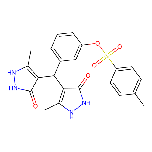3-[bis(5-hydroxy-3-methyl-1H-pyrazol-4-yl)methyl]phenyl 4-methylbenzenesulfonate structure