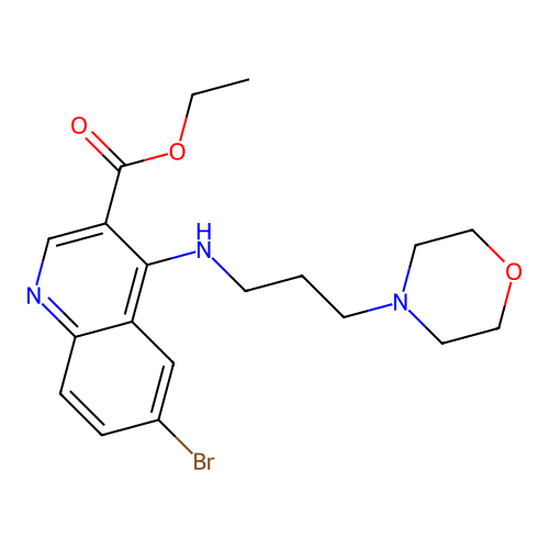Ethyl 6-bromo-4-{[3-(morpholin-4-yl)propyl]amino}quinoline-3-carboxylate structure