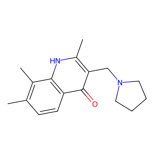 2,7,8-Trimethyl-3-(pyrrolidin-1-ylmethyl)quinolin-4-ol structure