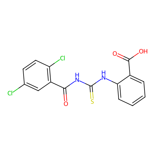 2-[(2,5-Dichlorobenzoyl)carbamothioylamino]benzoic acid structure