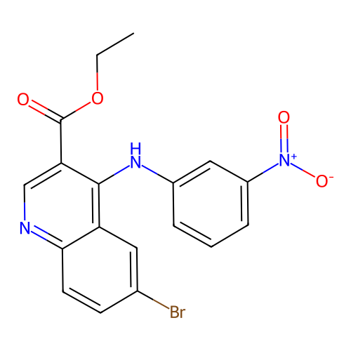 Ethyl 6-bromo-4-[(3-nitrophenyl)amino]quinoline-3-carboxylate structure