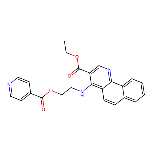 Ethyl 4-{[2-(isonicotinoyloxy)ethyl]amino}benzo[h]quinoline-3-carboxylate structure