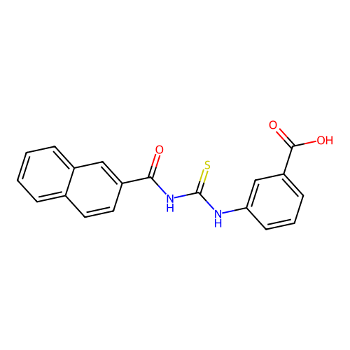 3-(Naphthalene-2-carbonylcarbamothioylamino)benzoic acid structure