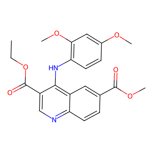 3-Ethyl 6-methyl 4-[(2,4-dimethoxyphenyl)amino]quinoline-3,6-dicarboxylate structure