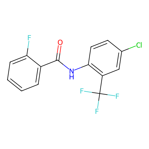 N-[4-chloro-2-(trifluoromethyl)phenyl]-2-fluorobenzamide structure