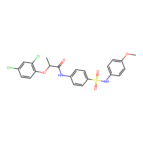 2-(2,4-dichlorophenoxy)-N-[4-[(4-methoxyphenyl)sulfamoyl]phenyl]propanamide structure