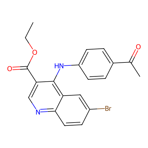 Ethyl 4-[(4-acetylphenyl)amino]-6-bromoquinoline-3-carboxylate structure