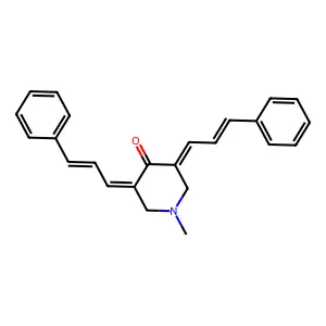 4-Piperidinone, 1-methyl-3,5-bis(3-phenyl-2-propenylidene)- structure