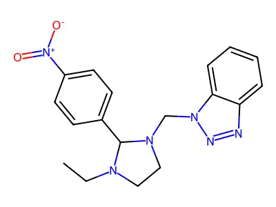 1-[[3-Ethyl-2-(4-nitrophenyl)imidazolidin-1-yl]methyl]benzotriazole structure