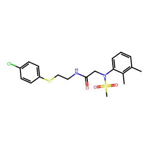 N-[2-(4-chlorophenyl)sulfanylethyl]-2-(2,3-dimethyl-N-methylsulfonylanilino)acetamide structure