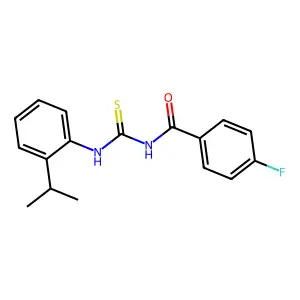 4-fluoro-N-{[2-(propan-2-yl)phenyl]carbamothioyl}benzamide structure