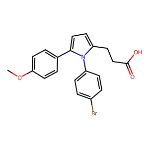 3-[1-(4-bromophenyl)-5-(4-methoxyphenyl)-1H-pyrrol-2-yl]propanoic acid structure