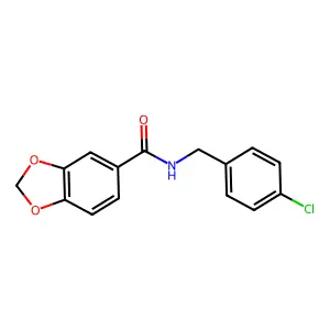 N-[(4-chlorophenyl)methyl]-1,3-benzodioxole-5-carboxamide structure