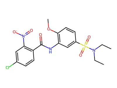 4-chloro-N-[5-(diethylsulfamoyl)-2-methoxyphenyl]-2-nitrobenzamide structure