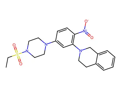 2-[5-(4-ethylsulfonylpiperazin-1-yl)-2-nitrophenyl]-3,4-dihydro-1H-isoquinoline structure