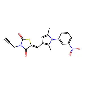 (5E)-5-[[2,5-dimethyl-1-(3-nitrophenyl)pyrrol-3-yl]methylidene]-3-prop-2-ynyl-1,3-thiazolidine-2,4-dione structure