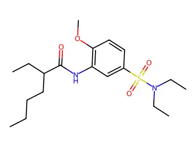 N-[5-(diethylsulfamoyl)-2-methoxyphenyl]-2-ethylhexanamide structure