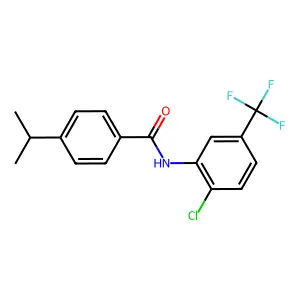N-[2-chloro-5-(trifluoromethyl)phenyl]-4-propan-2-ylbenzamide structure
