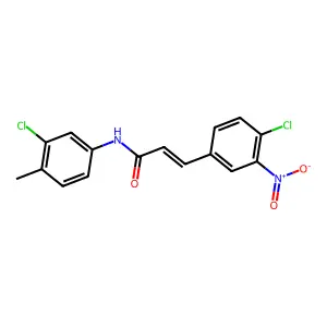 (E)-N-(3-chloro-4-methylphenyl)-3-(4-chloro-3-nitrophenyl)prop-2-enamide structure