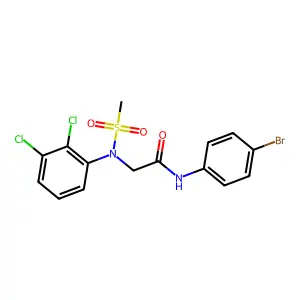 N-(4-bromophenyl)-2-(2,3-dichloro-N-methylsulfonylanilino)acetamide structure