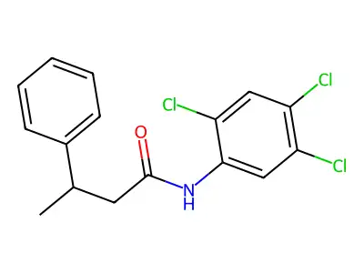 3-phenyl-N-(2,4,5-trichlorophenyl)butanamide structure