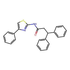 3,3-diphenyl-N-(4-phenyl-1,3-thiazol-2-yl)propanamide structure