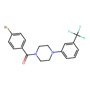 4-Bromophenyl 4-[3-(trifluoromethyl)phenyl]piperazinyl ketone structure