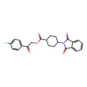 2-(4-fluorophenyl)-2-oxoethyl 4-(1,3-dioxo-1,3-dihydro-2H-isoindol-2-yl)cyclohexanecarboxylate structure