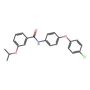 N-[4-(4-chlorophenoxy)phenyl]-3-propan-2-yloxybenzamide structure