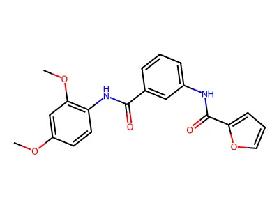 N-[3-[(2,4-dimethoxyphenyl)carbamoyl]phenyl]furan-2-carboxamide structure