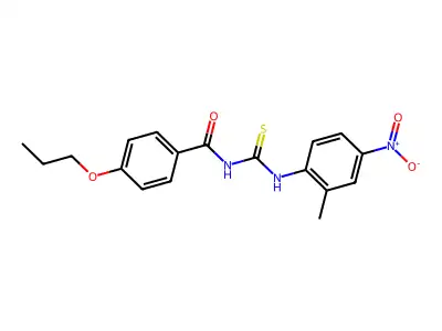 N-[(2-methyl-4-nitrophenyl)carbamothioyl]-4-propoxybenzamide structure