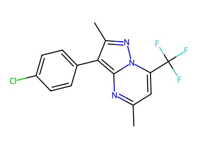 3-(4-Chlorophenyl)-2,5-dimethyl-7-(trifluoromethyl)pyrazolo[1,5-a]pyrimidine structure