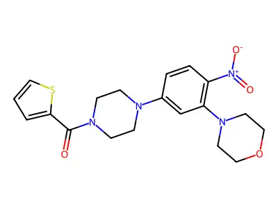 [4-(3-Morpholin-4-yl-4-nitrophenyl)piperazin-1-yl]-thiophen-2-ylmethanone structure