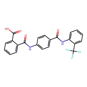 2-[(4-{[2-(Trifluoromethyl)anilino]carbonyl}anilino)carbonyl]benzoic acid structure