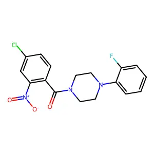 (4-Chloro-2-nitrophenyl)-[4-(2-fluorophenyl)piperazin-1-yl]methanone structure