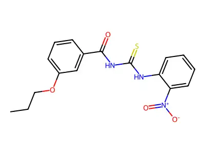 N-[(2-nitrophenyl)carbamothioyl]-3-propoxybenzamide structure