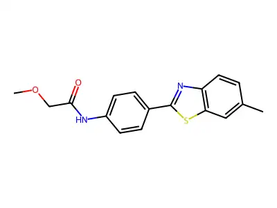 2-methoxy-N-[4-(6-methyl-1,3-benzothiazol-2-yl)phenyl]acetamide structure