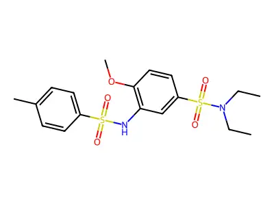 N,N-diethyl-4-methoxy-3-[(4-methylphenyl)sulfonylamino]benzenesulfonamide structure