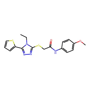 2-((4-ET-5-(2-Thienyl)-4H-1,2,4-triazol-3-YL)thio)-N-(4-methoxyphenyl)acetamide structure