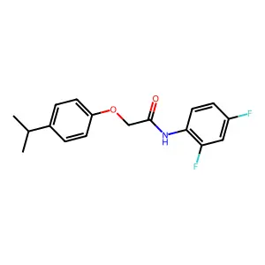 N-(2,4-difluorophenyl)-2-[4-(propan-2-yl)phenoxy]acetamide structure