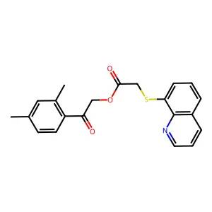 2-(2,4-Dimethylphenyl)-2-oxoethyl (8-quinolinylthio)acetate structure