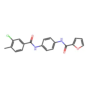 N-[4-[(3-chloro-4-methylbenzoyl)amino]phenyl]furan-2-carboxamide structure