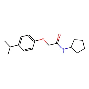 N-cyclopentyl-2-(4-propan-2-ylphenoxy)acetamide structure