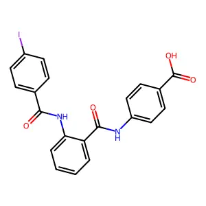 4-{[(2-{[(4-Iodophenyl)carbonyl]amino}phenyl)carbonyl]amino}benzoic acid structure