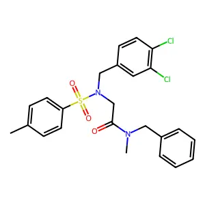 N-benzyl-2-[(3,4-dichlorophenyl)methyl-(4-methylphenyl)sulfonylamino]-N-methylacetamide structure