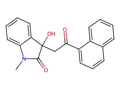3-Hydroxy-1-methyl-3-(2-naphthalen-1-yl-2-oxoethyl)indol-2-one structure